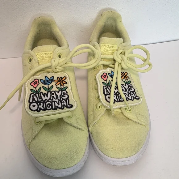 Adidas Stan Smith Always Original Yellow Floral Sneakers Women’s Sz 7 - Picture 3 of 16